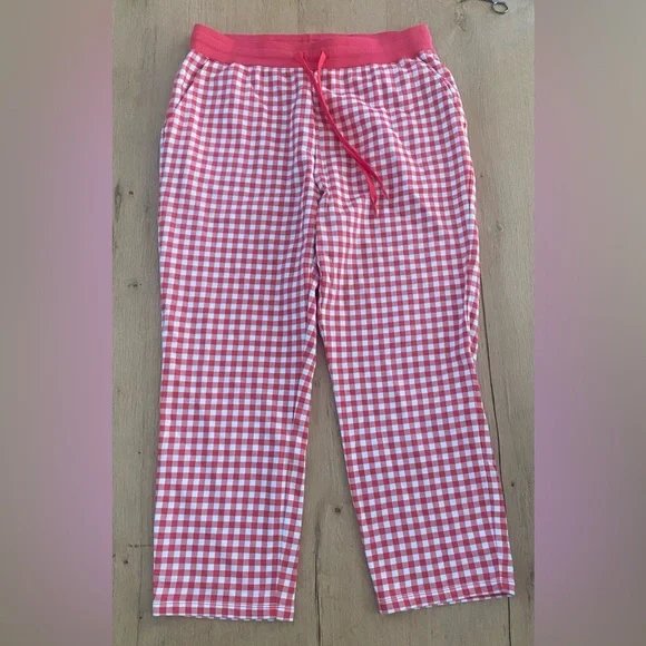 Draper James Pink Gingham Pull on Pants size L NWT - Picture 3 of 6